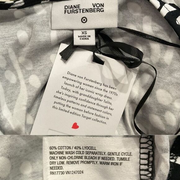 Diane von Furstenberg for Target Midi Sea Spots Long Sleeve Wrap Dress XS New - Picture 6 of 7